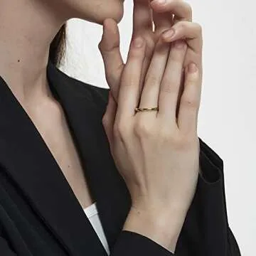 Gold Silver Tungsten Thumb Rings for Women and Men ，2mm/3mm/4mm/6mm/8mm Yellow Gold Sample Couple Wedding Rings set for Him and Her (Tungsten-Gold-2mm, 4)