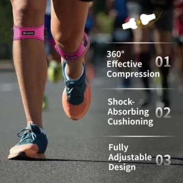 CAMBIVO 2 Pack Knee Braces for Knee Pain, Patella Knee Support Strap, for Tendonitis, Basketball, Running, Hiking, Volleyball, Tennis, Squats (Pink)