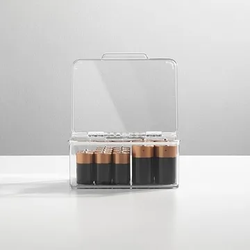 Stackable Battery Storage Organizer Box for AA AAA C D 9V