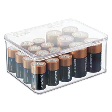 Stackable Battery Storage Organizer Box for AA AAA C D 9V