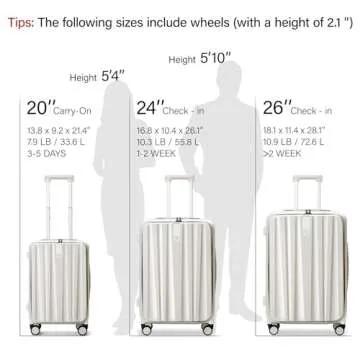 Hanke 24 Inch Elegant Checked Luggage for Every Traveler