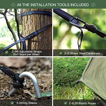 Miztli Lightweight Camping Hammock with Adjustable Tree Straps