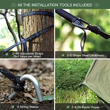 Miztli Lightweight Camping Hammock with Adjustable Tree Straps