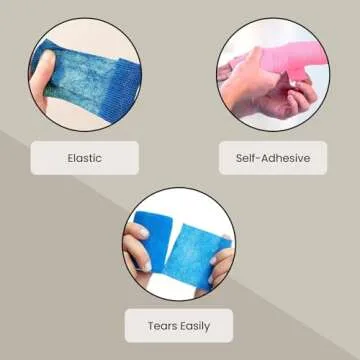 Colorful Self Adherent Bandage Wrap - 12 Pack for First Aid