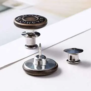 willikiva Instant Buttons Adjustable Button Jeans 8Pcs No Sew Button Metal Adds Or Reduces an Inch to Any Pants Waist in Seconds(Z071)