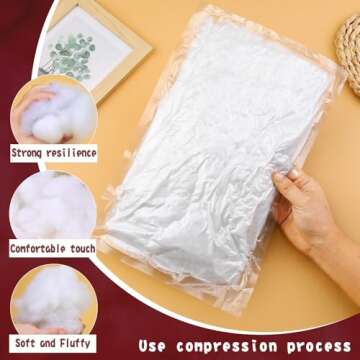 BUTUZE 150g Polyfill Stuffing Fiber Fill, White Premium Fiber Fill, High Resilience Fill Fiber, Recycled Polyester Fiber, Stuffing for Stuffed Animals, Pillow Filler