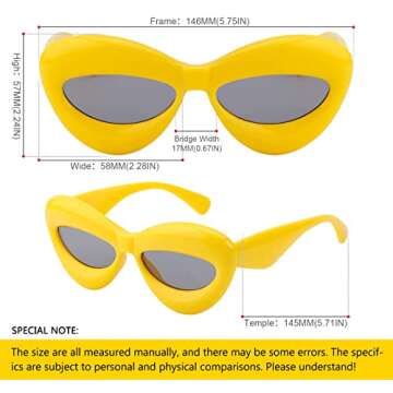 Vintage Oval Inflated Sunglasses for Stylish UV Protection