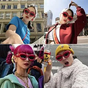 Vintage Oval Inflated Sunglasses for Stylish UV Protection
