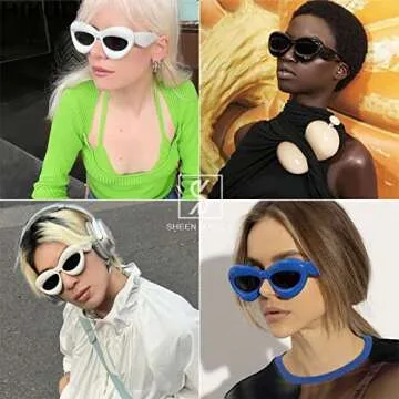 Vintage Oval Inflated Sunglasses for Stylish UV Protection