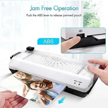 Laminator 7 in 1 Thermal Laminator 9-Inch Laminator Machine Laminating Machine with Laminating Pouches 20 Personal Laminator Desktop Lamination Corner Rounder for Office School Business (White)