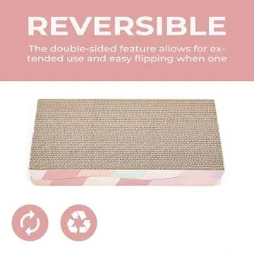SIDAZON Cat Scratching Board cat Scratcher Cat Scratch Pad Cardboard cat scratchers for Indoor Cats Reversible Large Wide Corrugated with Catnip(2pcs)