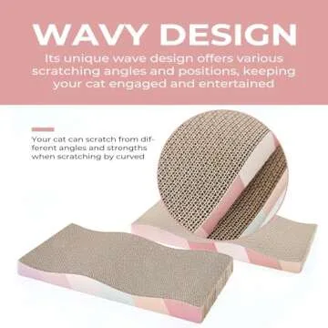 SIDAZON Cat Scratching Board cat Scratcher Cat Scratch Pad Cardboard cat scratchers for Indoor Cats Reversible Large Wide Corrugated with Catnip(2pcs)