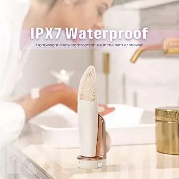 L&L SKIN EMI Facial Cleansing Brush, Face Brush for Deep Cleansing, Ultra Hygienic Soft Silicone Face Scrubber, Rechargeable & Waterproof