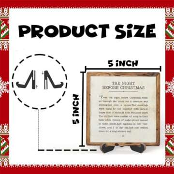 Christmas Desk Decor Sign, Christmas Decorations Indoor, The Night Before Christmas Sign For Home Ro...