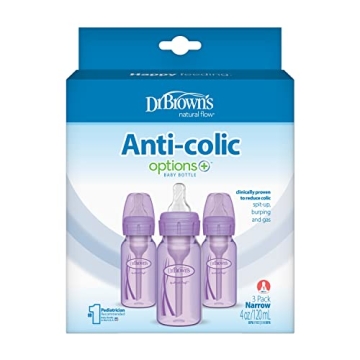 Dr. Brown’s Anti-Colic Baby Bottles 4 oz with Level 1 Nipple