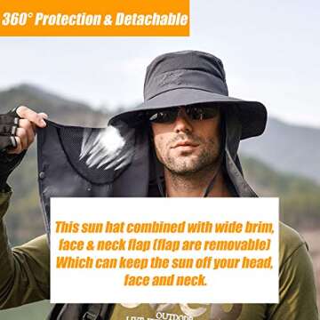 Fishing Hat with UV Protection & Detachable Flaps