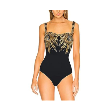 Chic Women's One Piece Swimwear with Wrap Skirt Cover