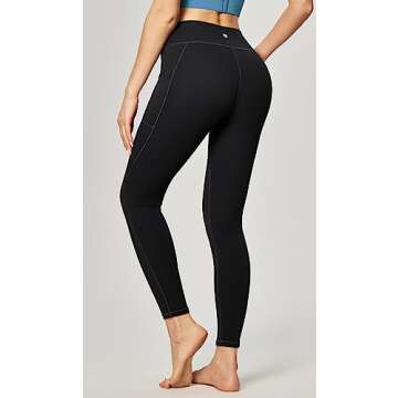 Heathyoga Women's Yoga Pants Leggings with Pockets for Women High Waist Yoga Pants with Pockets Workout Leggings Tights Black