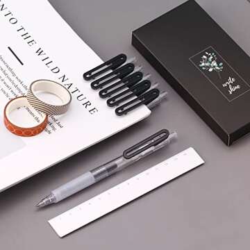 OBE WISEUS Ultra Fine Point Pens 0.38 Smooth Writing Retractable Pens for Journaling Planner,Note Ta...