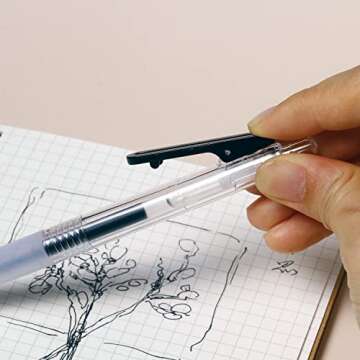 OBE WISEUS Ultra Fine Point Pens 0.38 Smooth Writing Retractable Pens for Journaling Planner,Note Tacking,0.38mm Tip,Quick Dry Black Ink,Refillable Ink Refill,6 Count