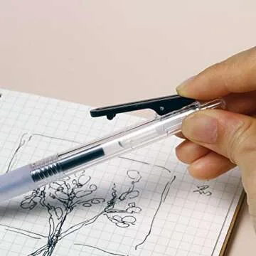 OBE WISEUS Ultra Fine Point Pens 0.38 Smooth Writing Retractable Pens for Journaling Planner,Note Tacking,0.38mm Tip,Quick Dry Black Ink,Refillable Ink Refill,6 Count