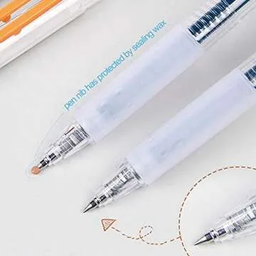 OBE WISEUS Ultra Fine Point Pens 0.38 Smooth Writing Retractable Pens for Journaling Planner,Note Tacking,0.38mm Tip,Quick Dry Black Ink,Refillable Ink Refill,6 Count