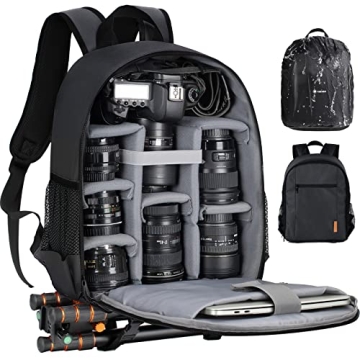 TARION Professional DSLR Camera Backpack Bag with Rain Cover and Laptop Compartment