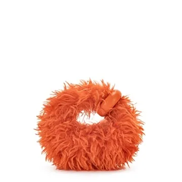 JW PEI Women's Abacus Top Handle Bag in Faux Fur Orange