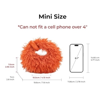 JW PEI Women's Abacus Top Handle Bag in Faux Fur Orange