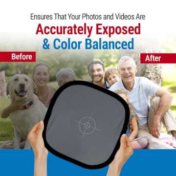 Vidpro WB-24 White Balance Dual-Sided Disc - 18% Gray Card with Target & Neutral White Panel - Collapsible & Wipe Clean Surface Reference Reflector Use in Any Lighting Condition Includes Carrying Case