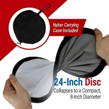 Vidpro WB-24 White Balance Dual-Sided Disc - 18% Gray Card with Target & Neutral White Panel - Collapsible & Wipe Clean Surface Reference Reflector Use in Any Lighting Condition Includes Carrying Case
