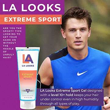 LA Looks Absolute Syling Hair Gel - Extreme Sport - 8 Oz - Hold for High Performance Activity - Cont...