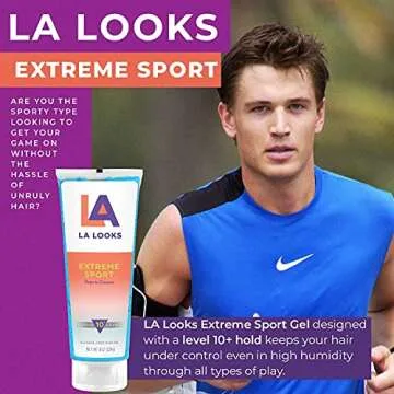 LA Looks Absolute Styling Hair Gel - Extreme Sport Gel - 8 Oz - Maximum Hold for Active Styles - Fla...