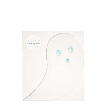 Meri Meri Holographic Ghost Napkin - Pack of 16 - Halloween Themed, Perfect for Parties