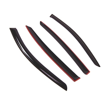 Tuningpros Window Visor 2009-2016 BMW 740Li 750Li 760Li Dark Smoke 4 Pcs Set