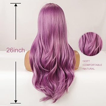 AISI QUEENS Long Purple Wig for Women | Cosplay & Parties