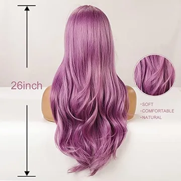 AISI QUEENS Long Purple Wig for Women | Cosplay & Parties