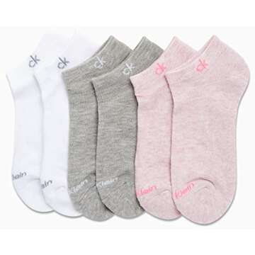 Calvin Klein Women's Low Cut Socks - 6 Pack Performance Cushion Comfort No Show Socks - Breathable Athletic Socks for Women (4-10), Size 4-10, Assorted