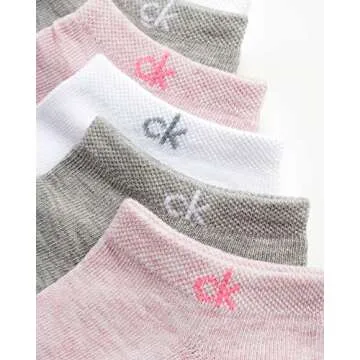 Calvin Klein Women's Low Cut Socks - 6 Pack Performance Cushion Comfort No Show Socks - Breathable Athletic Socks for Women (4-10), Size 4-10, Assorted