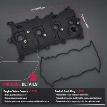 BDFHYK Engine Valve Cover with Gasket Compatible with 2007-2013 Nissan Altima L4 2.5L 2007-2012 Nissan Sentra L4 2.5L 13270JA00A 13264JA00A 13264JG30C