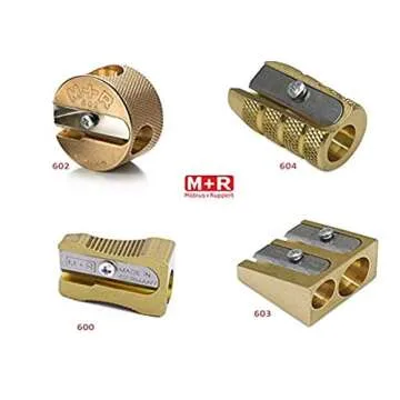 Mobius + Ruppert (M+R) Brass Artists Pencil Sharpener - choose from 4 shapes! Made in Germany - finest in the world! (604 - Bullet/Grenade)