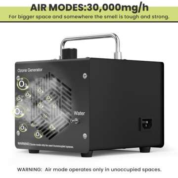 Medvoe 0zone Generator for Water & Air - O3 Air Purifier for Home & Car, Ozone Machine Odor Removal for Smoke & Pet (Black)