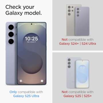 Spigen Tempered Glass Screen Protector for Galaxy S25 Ultra – 2 Pack, Easy Installation, Case Frie...