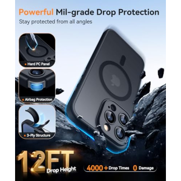 CANSHN Magnetic iPhone 16 Pro Case - Black