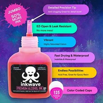 Alcohol Ink Set 14 Colors - Premium Vibrant Pigments