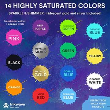 Alcohol Ink Set 14 Colors - Premium Vibrant Pigments