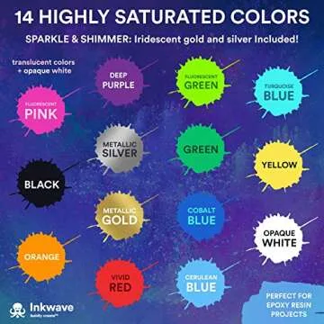 Alcohol Ink Set 14 Colors - Premium Vibrant Pigments