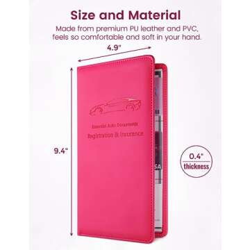 Yarnic Car Registration and Insurance Holder - Magnetic Closure & Stylish Organizer