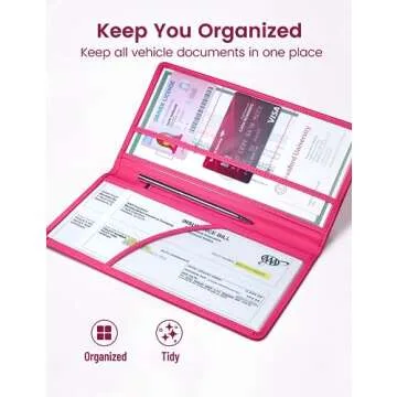 Yarnic Car Registration and Insurance Holder for Organizing Documents