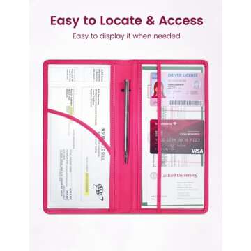 Yarnic Car Registration and Insurance Holder for Organizing Documents